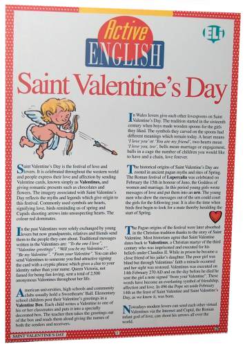 Active English Saint Valentines Day